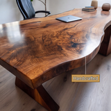 Nyxora Live Edge Solid Wood Desk with Drawers - Timberustic Desk With Drawers