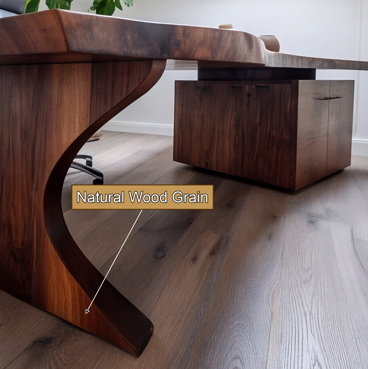 Nyxora Live Edge Solid Wood Desk with Drawers - Timberustic Desk With Drawers