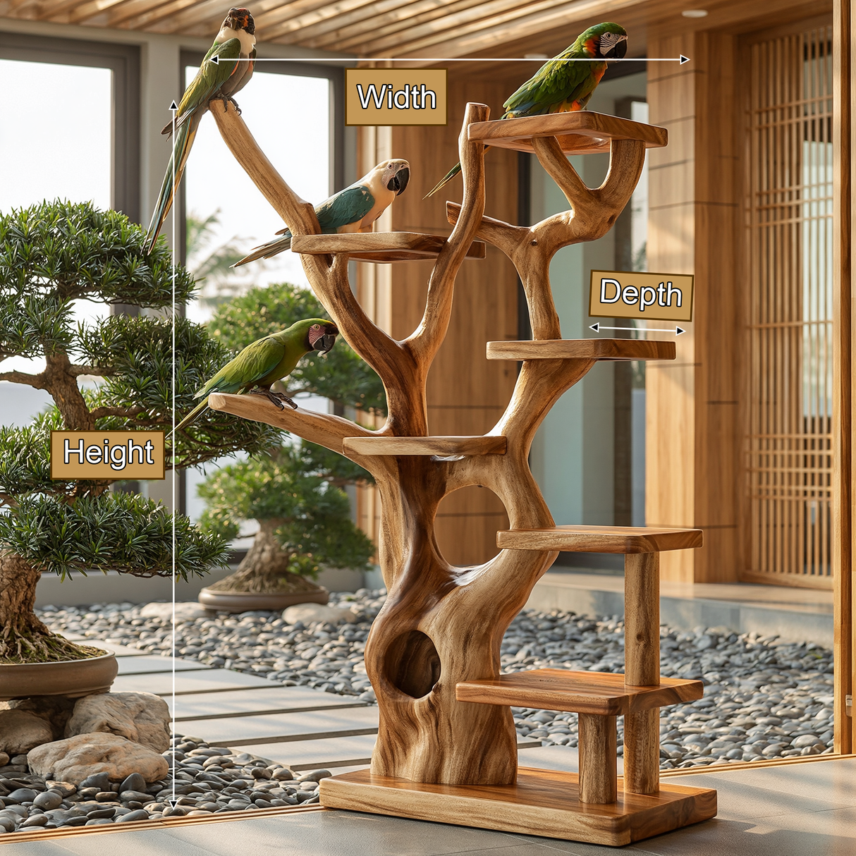Oakhollow Handcrafted Tree Branch Parrot Stand SPA938893 - Timberustic Tree Branch Parrot Stand