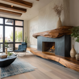 Oakmere Handcrafted Live Edge Solid Wood Fireplace Mantel Shelf SPA214361 - Timberustic Fireplace Mantel Shelf