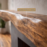 Oakmere Handcrafted Live Edge Solid Wood Fireplace Mantel Shelf SPA214361 - Timberustic Fireplace Mantel Shelf