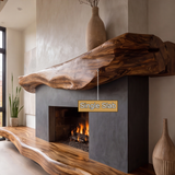 Oakmere Handcrafted Live Edge Solid Wood Fireplace Mantel Shelf SPA214361 - Timberustic Fireplace Mantel Shelf