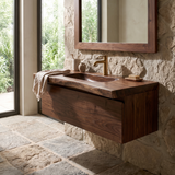 Oakmere Handcrafted Solid Wood Floating Bathroom Vanity with Drawers - Timberustic Floating Bathroom Vanity With Drawers