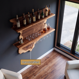 Oakmere Live Edge Solid Wood Floating Wine Shelf  SPA912481