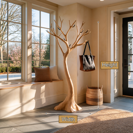 Oakmere Sculpted Solid Wood Tree Coat Rack - Timberustic Tree Coat Rack