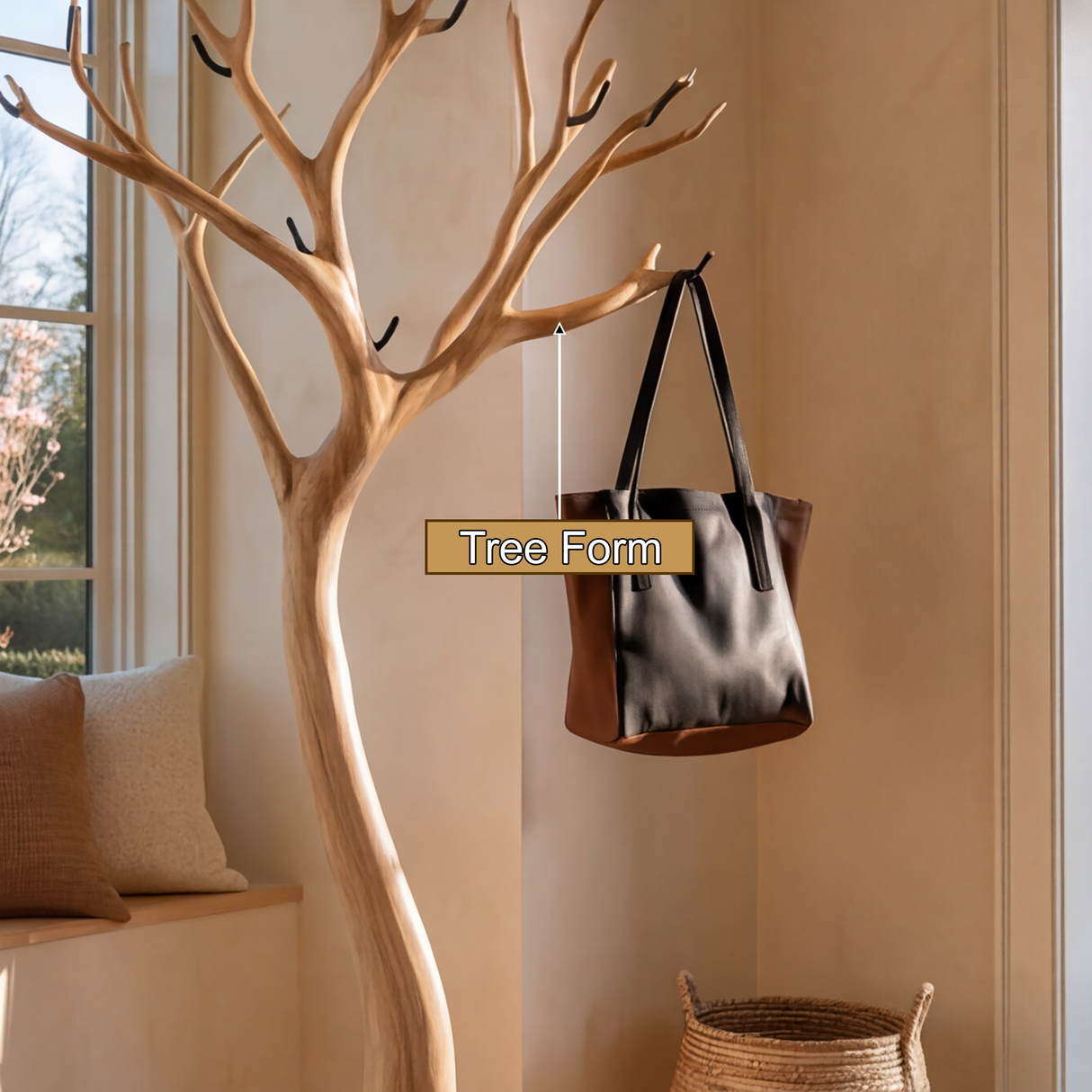 Oakmere Sculpted Solid Wood Tree Coat Rack - Timberustic Tree Coat Rack