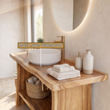 Oakmere Solid Wood Freestanding Bathroom Vanity with Open Storage