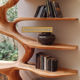 Oakspire Handcrafted Sculpted Solid Wood Tree Bookshelf with Drawer SPA198784 - Timberustic Tree Bookshelf