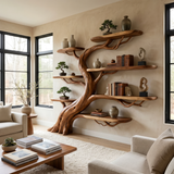 Oakspire Handcrafted Solid Wood Tree Bookshelf
