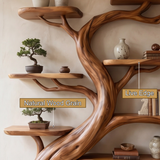 Oakspire Handcrafted Solid Wood Tree Bookshelf