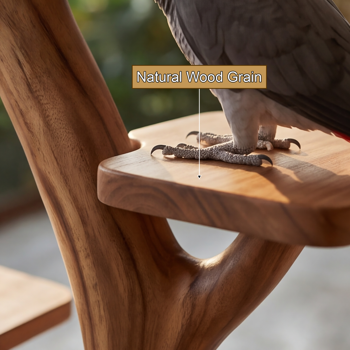 Oakspire Handcrafted Tree Branch Parrot Stand - Timberustic Tree Branch Parrot Stand
