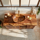Oakwyn Live Edge Solid Wood Freestanding Bathroom Vanity with Drawers