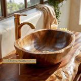 Oakwyn Live Edge Solid Wood Freestanding Bathroom Vanity with Drawers