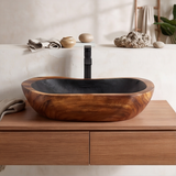 Obsidian Cove Handcrafted Solid Wood Vessel Sink - Timberustic Vessel Sinks