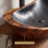 Obsidian Cove Handcrafted Solid Wood Vessel Sink - Timberustic Vessel Sinks