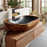 Obsidian Cove Handcrafted Solid Wood Vessel Sink - Timberustic Vessel Sinks