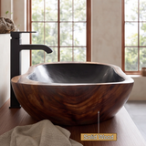 Obsidian Cove Handcrafted Solid Wood Vessel Sink - Timberustic Vessel Sinks
