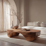 Organic Arch Solid Wood Coffee Table Japandi Contemporary