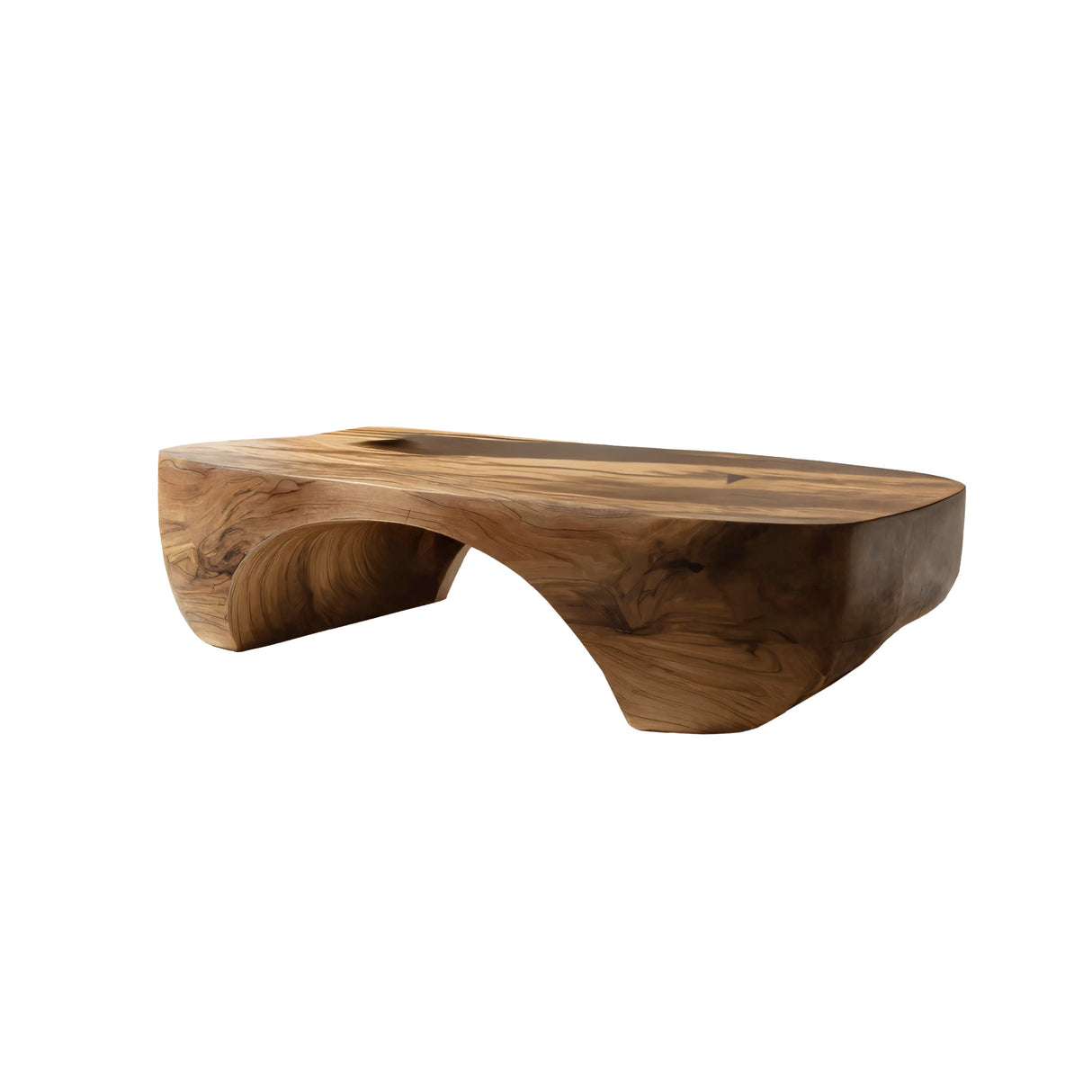 Organic Arch Solid Wood Coffee Table Japandi Contemporary