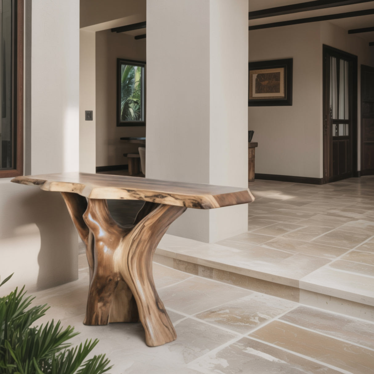 Organic Modern Solid Wood Console Table