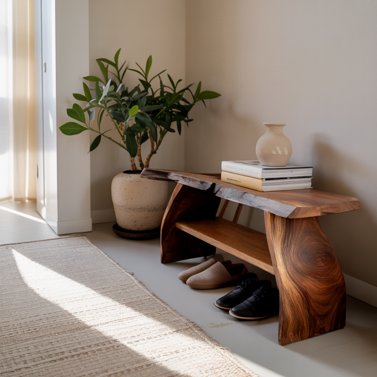 Organic Modern Solid Wood Shoe Rack - Timberustic Shoe Rack