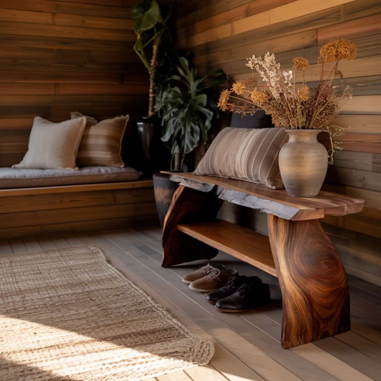 Organic Modern Solid Wood Shoe Rack - Timberustic Shoe Rack
