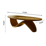 Organic Wave Solid Wood Coffee Table – Scandinavian Japandi Style
