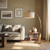 Orin Arc Sculpted Solid Wood Floor Lamp