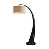 Orin Arc Sculpted Solid Wood Floor Lamp