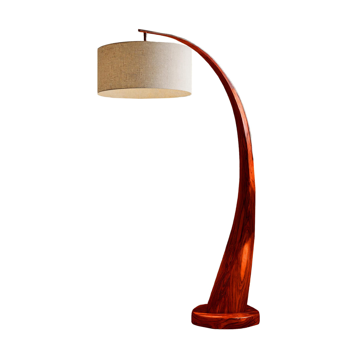 Orin Arc Sculpted Solid Wood Floor Lamp
