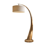 Orin Arc Sculpted Solid Wood Floor Lamp
