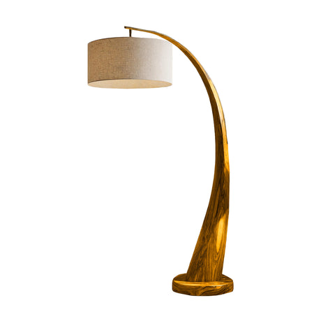 Orin Arc Sculpted Solid Wood Floor Lamp