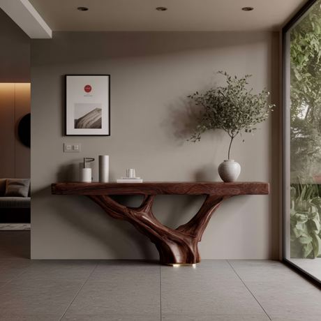 Orin Sculpted Solid Wood Console Table