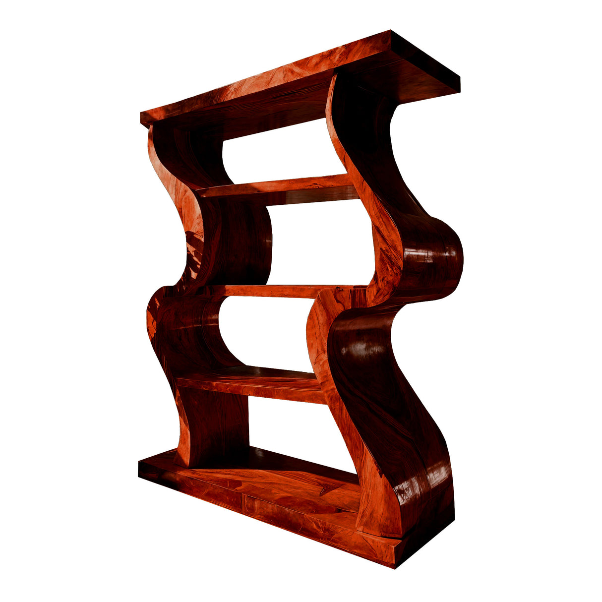 Orinth Sculpted Solid Wood Decorative Bookshelf Mahogany - Timberustic Decorative Bookshelf