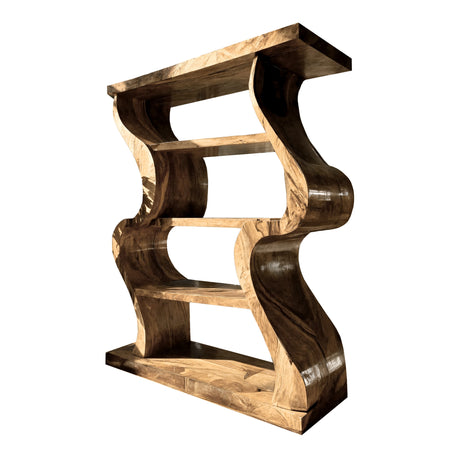 Orinth Sculpted Solid Wood Decorative Bookshelf Natural Oak - Timberustic Decorative Bookshelf