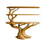 Orinthal Sculpted Solid Wood Console Table with Shelves Teak - Timberustic Console Table with Shelves