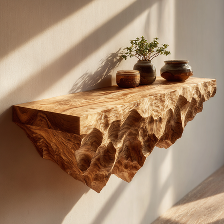 Orion Ridge Solid Wood Mountain Floating Shelf - Timberustic Floating Shelf