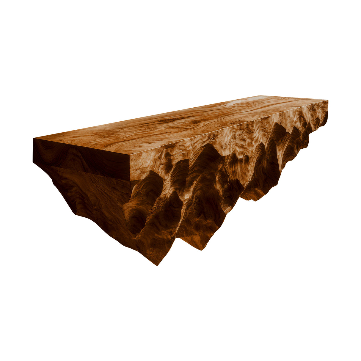 Orion Ridge Solid Wood Mountain Floating Shelf Brown - Timberustic Floating Shelf
