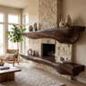 Orithen Sculpted Fireplace Mantel Shelf SPA925327 Dark Walnut - Timberustic Fireplace Mantel Shelf