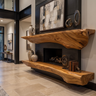 Orithen Sculpted Fireplace Mantel Shelf SPA925327 Teak - Timberustic Fireplace Mantel Shelf