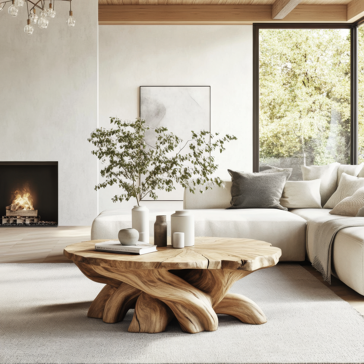 Orivan Sculpted Solid Wood Coffee Table - Timberustic Coffee Table