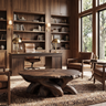 Orivan Sculpted Solid Wood Coffee Table Dark Walnut - Timberustic Coffee Table