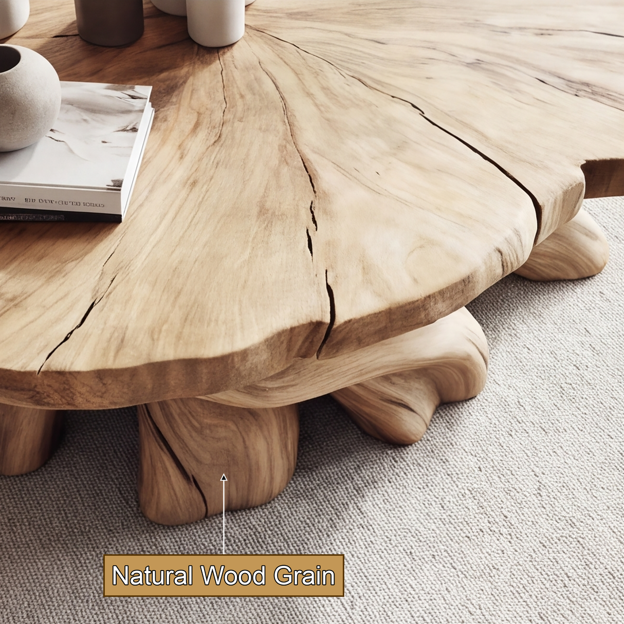 Orivan Sculpted Solid Wood Coffee Table - Timberustic Coffee Table