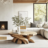 Orivan Sculpted Solid Wood Coffee Table - Timberustic Coffee Table