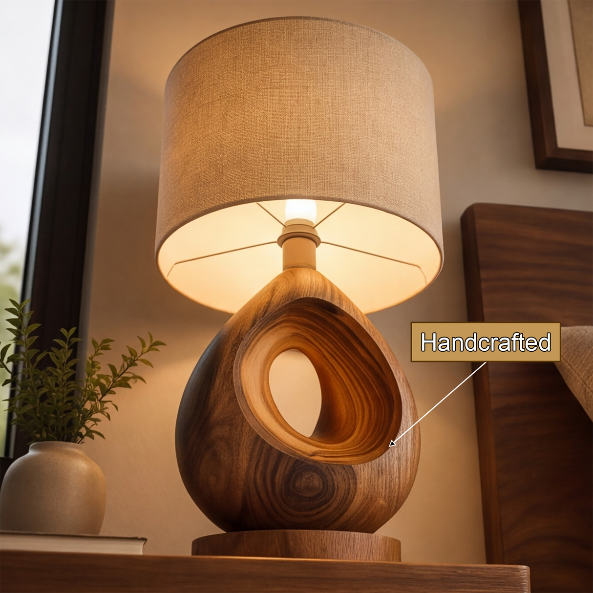 Orivana Handcrafted Solid Wood Table Lamp SPA263432 - Timberustic Table Lamp