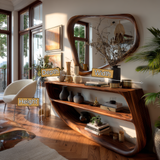 Orivane Curved Solid Wood Console Table - Timberustic Console Table