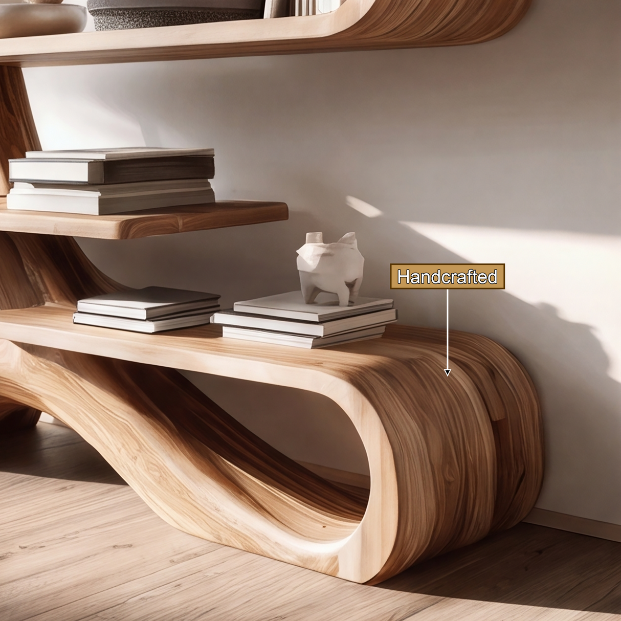 Orivane Handcrafted Solid Wood Bookshelf