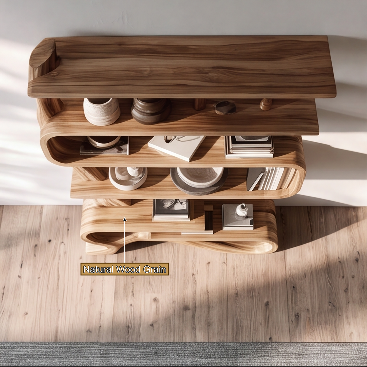 Orivane Handcrafted Solid Wood Bookshelf