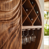 Orivane Sculpted Solid Wood Bar Cabinet - Timberustic Wine Cabinet