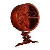 Orivane Sculpted Solid Wood Bar Cabinet Mahogany - Timberustic Wine Cabinet